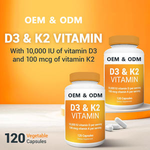 Suplemen Kapsul Lunak Vitamin D3 K2 OEM, K2 MK7, Bahan Vegetarian, 10000 IU Vitamin D3 K2 untuk Kesehatan <span class=keywords><strong>Diet</strong></span> - Product Image 3