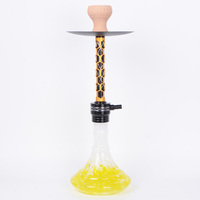 Vente en gros de narguilé en alliage d'aluminium de taille moyenne 55cm de luxe Shisha narguilé évider bouteille en verre colorée