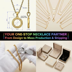Collier chaîne minimaliste personnalisé en acier inoxydable/plaqué or/laiton/alliage <span class=keywords><strong>de</strong></span> zinc avec pendentif sur mesure – Tous designs possibles - Product Image 4