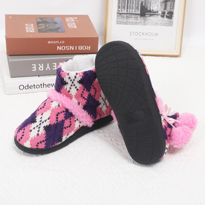 New Design Snowflake Knitted Winter Outdoor Warm <strong>Booties</strong> Breathable Dance Warm-up <strong>Booties</strong> with Non-Slip TPR Outsole - Product Image 4