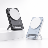 Batterie externe magnétique ultra-fine 10000mAh, chargeur portable, charge rapide 20W PD, batterie externe sans fil, batterie externe transparente