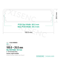 Boîtier en aluminium extrudé détachable et anti-poussière de 100*26mm pour cartes de communication et systèmes de circuits imprimés embarqués