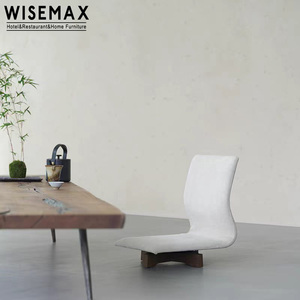 WISEMAX FURNITURE, mobilier de salon au design japonais, tissu d'ameublement, dossier en tissu, tabouret bas, chaise unique en bois massif pour la maison - Product Image 5