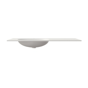 Maydon, lavabo de mármol blanco mate montado en la pared, lavabo de baño cuadrado, accesorio de baño de resina sólida - Product Image 2