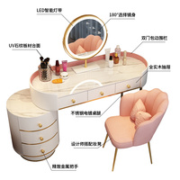 Table de toilette moderne et simple de luxe léger avec armoire de rangement pour chambre principale