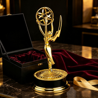 Trophée en alliage de zinc plaqué or style Emmy avec impression UV, statue de récompense gravée sur mesure pour cérémonie, souvenir, cadeau