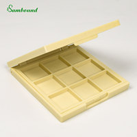 Palette de fards à paupières personnalisée à 9 compartiments, boîte vide en plastique ABS, boîte de contour, poudre de perle, injection, motifs imprimés en 3D exquis
