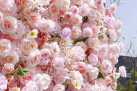 Ballon de fleurs artificielles roses faites à la main personnalisé bienvenue anniversaire mur de fleurs roses pour anniversaire fête remise des diplômes