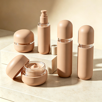 Ensemble de Soins de la Peau en Verre Mat Nude de Luxe en Gros, Bouteille Pompe à Lotion Vide Couleur Personnalisée, Pot à Crème, Emballage Cosmétique OEM