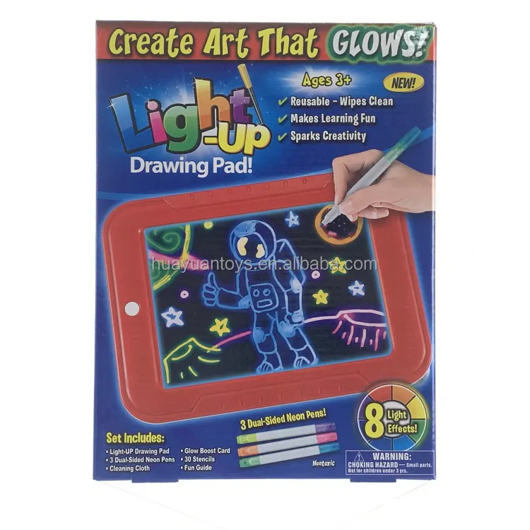 Kinder Imaginative Magic Painting Board 3D Leuchten Zeichenblock Set Spielzeug für Kinder Erstellen von Kunst glühen