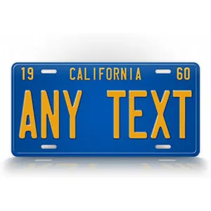 Personalized Vintage California Taxi Embossed License Plate Blank Plastic Tin Black Eu Usa Car License Plate