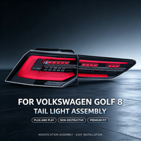 Pour Volkswagen Golf 8 (2021-2024) : Kit de modification des feux arrière avec feux de jour LED haut de gamme noirs et blancs, clignotants 12V 25W