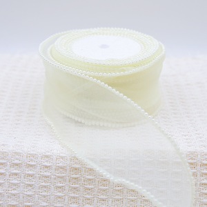 Glitter Edge Organza Ribbon Lightweight Sheer Trim For Holiday Craft And DIY Bow <b>Making</b> - Product Image 2