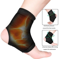 Attelle de cheville respirante avec sangles de stabilisation, enveloppement de cheville à compression réglable pour soulager la douleur d'une entorse de la cheville