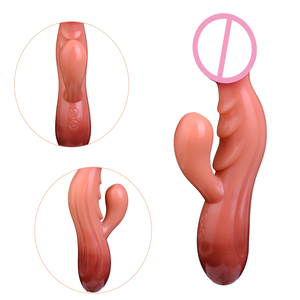 FAAK Silikon 10-Gang Vibrierender Analplug Gerippter Realistischer Dildo <span class=keywords><strong>Vibrator</strong></span> Klitoris-Stimulator Prostata-Massage Sexspielzeug Masturbator - Product Image 1