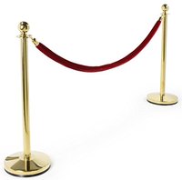 Corde à billes, contrôle de la foule, poteau de barrière en or avec corde rouge et Stanchion