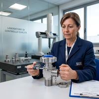 Vanne manuelle WIN-Q standard allemand DIN 6 316L W 21,8 x 1/14 po à déconnexion rapide pour bouteilles de gaz hélium et dioxyde de carbone (3 ans)