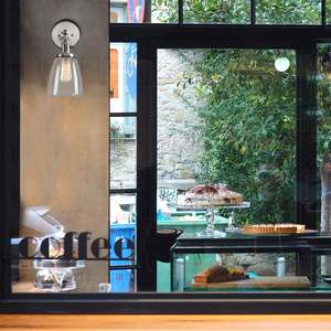 Commercio all'ingrosso minimalista vetro tazza pendente lampada da parete americana industriale paralume in vetro acciaio lampada da parete per ristorante corridoio - Product Image 6