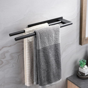 <span class=keywords><strong>Porte</strong></span>-serviettes double en acier inoxydable, support <span class=keywords><strong>mural</strong></span> <span class=keywords><strong>sans</strong></span> perçage pour salle de bain - Product Image 4