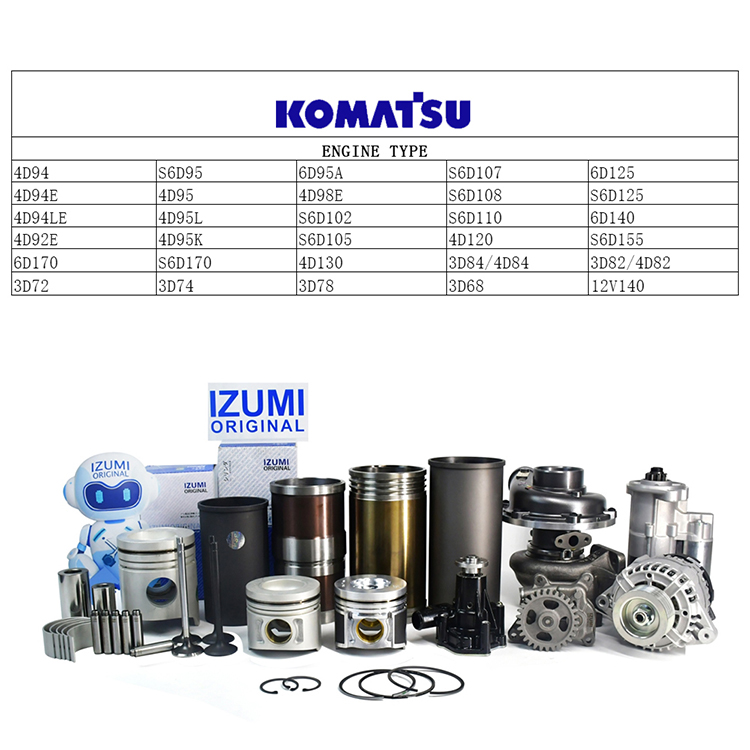 IZUMI ORIGINAL S6D155 Overhaul Rebuild Kit S6D155 Diesel Engine