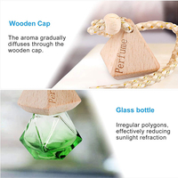 Vente en gros Offre Spéciale flacons de parfum de voiture suspendus en verre dépoli transparent de 5ml 8ml 10ml avec bouchon en bois pour désodorisant d'aromathérapie