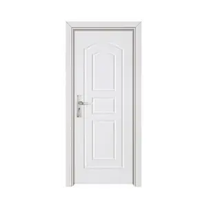 Porta de madeira de placa de polímero à prova de som para apartamento de piso alto de alta qualidade Interior MDF branco