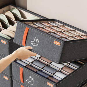 กล่องจัดระเบียบถุงเท้าแบบพับได้สำหรับตู้เสื้อผ้า กล่องเก็บชุดชั้นใน - Product Image 3