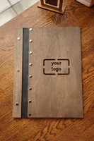 Vente en gros de carnets de commandes de table modernes en bois durable de qualité supérieure A4/A5 pour restaurant 5 étoiles, gravure personnalisée imprimée