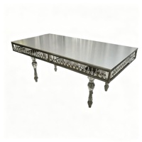 Nouvelle table rectangulaire en cristal électroplaqué pour événements de mariage, design industriel de luxe en acier inoxydable, pour banquets d'hôtel