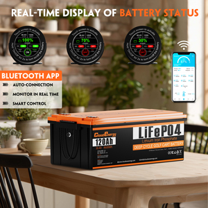 Batterie de chariot de <span class=keywords><strong>golf</strong></span> Cloudenergy GF36-120Ah 36V/38.4V 120Ah LiFePO4 avec BMS Bluetooth 250A intégré, chargeur 20A et moniteur tactile 6000+ - Product Image 5