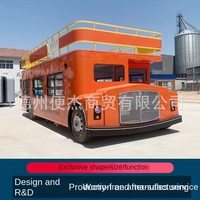 Bus à deux étages multifonctionnel, mobile et personnalisable, pour la vente de nourriture, camping-car pour café, usage commercial, marché nocturne, camping