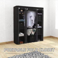 Nouvelle armoire de chambre à coucher pliable en métal moderne, meuble portable pour la maison