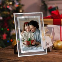 Cadre photo en verre cristal 4x6 5x7 8x10 11x14 A4 pour certificat d'honneur, cadre photo transparent pour affichage mural ou sur table