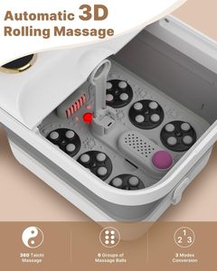 Masseur de pieds pliable avec rouleaux automatiques, boules de massage Shiatsu, contrôle de la température, bulles électriques, pédicure - Product Image 2