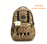 Sac à dos d'étudiant en nylon léger et confortable avec logo personnalisé, grande capacité, motif dessin animé, pour usage scolaire quotidien