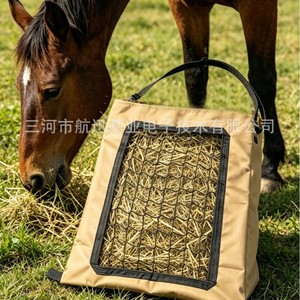 Bolsa de malla portátil marrón para heno de caballo, bolsa de almacenamiento para alimentación de caballos - Product Image 4