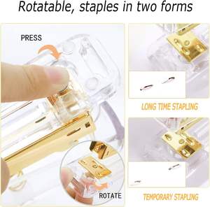 Ensemble de fournitures de bureau de luxe ensemble d'agrafeuses en acrylique accessoires d'installation de bureau en or rose - Product Image 4