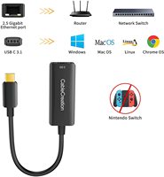 Adaptador Ethernet USB C a 2.5G de CableCreation, Tarjeta de Red LAN Tipo C a RJ45 de 2.5Gbps, Compatible con Thunderbolt 3/4