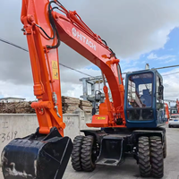 Excavatrice sur pneus Original Japon Hitachi EX100WD-1 Hitachi EX100 Excavatrice sur pneus à vendre Hitachi Excavatrice sur pneus Ex100wd-1