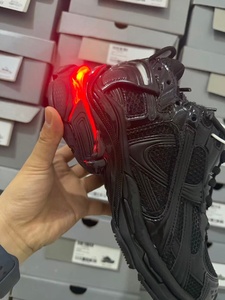 2026 New Premium Black <b>Mesh</b> LED Light-Up Chunky Sneakers Glowing Techwear Thick Sole Casual Shoes - Product Image 4