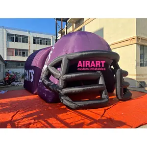 Purple Color Inflatable Football Tunnel Customized Inflatable Helmet Tunnel