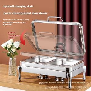 Matériel de restauration Yolecen, réchaud rectangulaire en acier inoxydable avec couvercle visible, réchaud électrique pour aliments, pour hôtel - Product Image 2