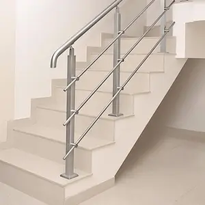 Barandilla de cristal de acero inoxidable para escaleras, Barandilla de escalera moderna, fabricante