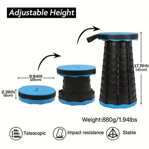 Tabouret pliable télescopique portable et rétractable pour le camping, la pêche et la randonnée - Product Image 2