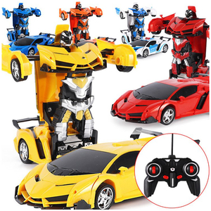 LED Transform Remote Control RC Car Deformation <span class=keywords><strong>Robot</strong></span> Car Toy for Kids certificazione CE 1:18 scatola per finestre in plastica Unisex 6 età + - Product Image 6