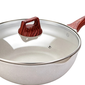 Poêle Wok Commerciale avec Couvercle, Revêtement Antiadhésif en Aluminium Sans PFOA, pour Cuisine Quotidienne à Domicile, Logo Personnalisé - Product Image 6