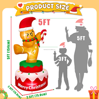 Homme en pain d'épices gonflable dansant pour Noël, décoration de Noël, décoration gonflable pour Noël et Nouvel An, lumière LED