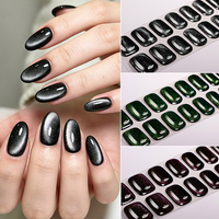 Autocollants pour ongles en gel pailleté métallique en gros, autocollants adhésifs sans UV, couleur unie, manucure rapide DIY pour promotion et vente au détail