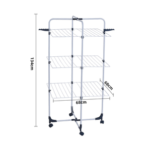<span class=keywords><strong>Meilleur</strong></span> prix, séchoir à <span class=keywords><strong>linge</strong></span> portable en métal pliable à 3 niveaux, forme de tour, 30 m, pour salle de bain, design moderne - Product Image 1