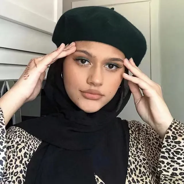 Cappelli berretto stile francese donna musulmana con sciarpa in chiffon tutto in uno scialle tudung in chiffon con cappello berretto hijab istantaneo in chiffon
